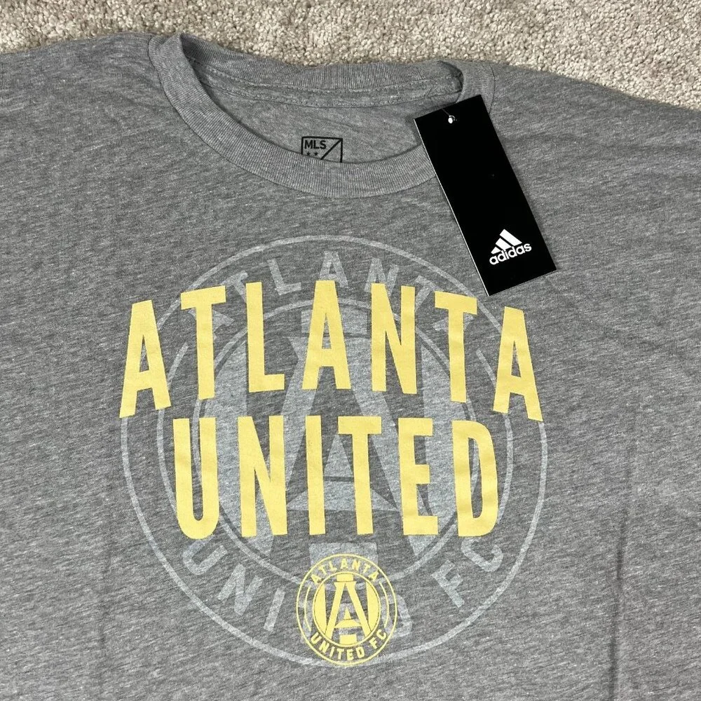 Adidas MLS Mens Large Gray Atlanta United FC‎ Short Sleeve Soccer T-Shirt NWT